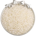 Pearlescent cream white 4mm glass spacer beads for DIY jewelry making in a silver tray - 10g/Pack (Approx 140 Pcs, 4mm, Hole 1mm) / Beige