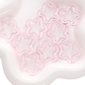 Pendentifs étoiles évidées en acrylique rose pastel pour bijoux et porte-clés - Rose