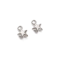 Gepolijste zilveren stervormige bedels met ringen voor DIY maken van unieke sieraden - Pentagram / Set van 30 / Zilver