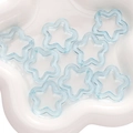 Huit pendentifs étoiles en acrylique bleu clair transparent pour bijoux DIY et porte-clés - Bleu