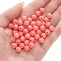 8-10mm salmon pink matte acrylic round beads for handmade DIY jewelry making - Hot Pink