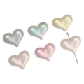 23mm gradient heart beads with pearlescent finish for DIY keychain making - Iridescent Style (BSD822) / Pink Yellow Blue