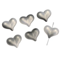 Set of 6 metallic silver heart-shaped DIY beads with pre-drilled holes for jewelry - Iridescent Style (BSD822) / Gray