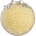 4mm faceted pale yellow glass beads for DIY jewelry making displayed on a tray - 10g/Pack (Approx 140 Pcs, 4mm, Hole 1mm) / Yellow