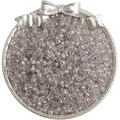 Faceted 4mm light grey glass seed beads for DIY jewelry making in a silver tray - 10g/Pack (Approx 140 Pcs, 4mm, Hole 1mm) / Light Gray