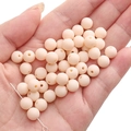 Matte nude pink acrylic round beads for DIY jewelry making and handmade necklaces - Skin Pink