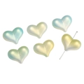Perline a cuore da 23 mm con sfumatura perlata per gioielli fai-da-te e portachiavi - Stile cuore cangiante (BSD822) / 20g/Confezione (circa 12 pezzi, 23x18mm) / Verde Cangiante