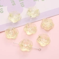 Perle a forma di rosa in resina giallo pallido traslucido per gioielli DIY e accessori - Giallo