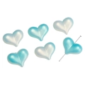 Perle a forma di cuore sfumate blu perlescente da 23mm per gioielli fai da te e catene - Stile cuore cangiante (BSD822) / 20g/Confezione (circa 12 pezzi, 23x18mm) / Blu Iridescente