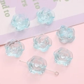 Light blue translucent resin rose beads with 18mm hole for DIY jewelry making accessories - 20g/Pack (Approx. 24 Pcs, 18mm) / Blue