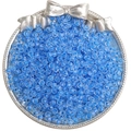 Faceted 4mm blue glass beads for DIY jewelry displayed in a silver bow tray - 10g/Pack (Approx 140 Pcs, 4mm, Hole 1mm) / Sapphire Blue