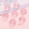 Pink translucent resin rose flower beads for DIY jewelry and phone chain accessories - 20g/Pack (Approx. 24 Pcs, 18mm) / Pink