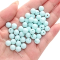 DIY handmade light blue matte acrylic round beads for bracelet and necklace crafting - Light Blue