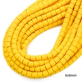 6mm yellow cylinder polymer clay beads for DIY jewelry and handmade necklace making - 6x6mm / Yellow