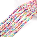 Regenbogen gestreifte Heishi Tonperlen 6mm flache runde Distanzscheiben für DIY Schmuck - 6x3mm / Zufällige Mischfarben