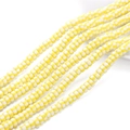 Gelb und weiß gestreifte flache runde Perlen aus Fimo für DIY-Schmuckherstellung - 6x3mm / Ingwergelb