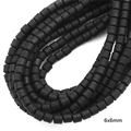 6mm matte black cylindrical polymer clay spacer beads for DIY necklace making - 6x6mm / Black