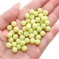 8-10mm pastel yellow matte acrylic round beads for DIY jewelry and necklaces - Yellow-Green