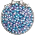 Perles pour bijoux DIY avec dégradé aurore bleu et violet et finition nacrée - 4mm / Série Bleu Lac Bleu Foncé Rouge Violacé
