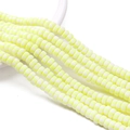 Fil de perles heishi 6x3mm rayées jaune citron et blanc pour la création de bijoux DIY - 39cm/Fil Environ 110pcs 6x3mm Ouverture 1mm / Jaune