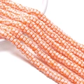 Perles d'espacement en argile polymère rayées orange et blanc pour bijoux DIY - 39cm/Fil Environ 110pcs 6x3mm Ouverture 1mm / Rouge Orangé
