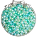 Perles ABS dégradées vert menthe et bleu sarcelle avec trous pour création de bijoux - 4mm / Série Bleu Ciel Vert Clair
