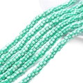 Flache runde grün-weiß gestreifte Polymer-Ton-Perlen für DIY-Schmuckherstellung und Basteln - 6x3mm / Blaugrün