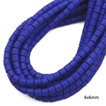 6x6mm cylindrical blue soft clay spacer beads for DIY necklace and bracelet crafting - 6x6mm / Sapphire Blue