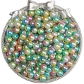 Perle rotonde in ABS con sfumature colorate per gioielli fai-da-te e bracciali - Porpora Blu Verde Chiaro