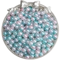 Mix di perline in ABS sfumate rosa e blu per creazione di gioielli fatti a mano - Serie Bianco Verde Rosa Chiaro