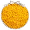 Bright yellow 6x3mm translucent glass spacer beads for DIY jewelry making in a tray - Orange
