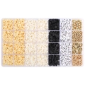 24-compartment storage box with 6mm clay beads and letter beads for DIY jewelry making - 6mm / Beige Series