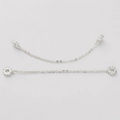 Star and moon zirconia pearl bracelet connector in silver plating for jewelry making - Style 1 (Basic) / Length about 8-9cm (1 Piece/Pack) / Silver