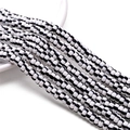 DIY bracelet beads with bold black and white striped pattern for handmade jewelry making - 39cm/Strand Approx 110pcs 6x3mm Aperture 1mm / Black