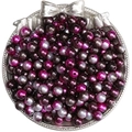 Perle ABS lucide viola e argento per bracciali di gioielli fai-da-te fatti a mano - Caffè Rosa Rosso
