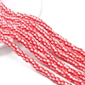 Red and white striped 6x3mm flat clay beads for DIY jewelry making and bracelets - 39cm/Strand Approx 110pcs 6x3mm Aperture 1mm / Red