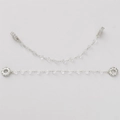 Silver star and moon pearl bracelet with sparkling crystals and fine chain links - Style 4 (Small Triangle) / Length about 8-9cm (1 Piece/Pack) / Silver
