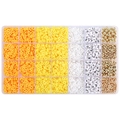 Kit bijoux DIY 28 cases avec perles d'argile colorées et perles de lettres - 6mm / Série Jaune