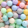 Perles en acrylique DIY couleurs macaron avec fini mat pour fabriquer des colliers - 16mm (Environ 23 Pcs/Pack de 50g) / Couleurs Mélangées Aléatoires