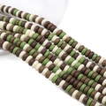 Army green, cream and brown 6mm flat disc polymer clay heishi beads for DIY jewelry making - 39cm/Strand Approx 110pcs 6x3mm Aperture 1mm / Green System