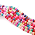 Vibrant 6x3mm multi-color heishi clay beads strands for handmade DIY jewelry making - 39cm/Strand Approx 110pcs 6x3mm Aperture 1mm / Rose Red Series