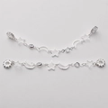 Silver star and moon bracelet with shimmering cubic zirconia and pearls - Style 9 (Star & Moon) / Length about 8-9cm (1 Piece/Pack) / Silver