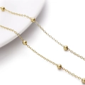 Delicate gold satellite chain with polished beads for DIY necklace making - 1.5 Satellite Chain (3.5mm Bead) / 14K Gold Plated