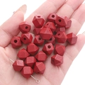 Rode 10mm achthoekige geometrische houten kralen voor DIY-kettingen en sieraden - 10mm (10 Stk/Verp) / Donkerrood