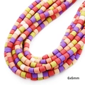 Multi-colored 6x6mm cylindrical polymer clay spacer beads for DIY jewelry making - 6x6mm / Mixed Macaron