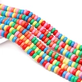 Rainbow flat round heishi clay beads in 6x3mm for DIY handmade jewelry bracelets - 39cm/Strand Approx 110pcs 6x3mm Aperture 1mm / Red Series