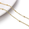 Polished golden O-chain with metal beads for DIY jewelry making and bracelet crafts - 2.0 Positioning Bead Chain / 14K Gold Plated