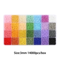 Rainbow 3mm glass seed bead DIY jewelry kit in 28-grid organizer box with 14000 pieces - 3mm (15g Per Grid) / 28 Grids Mixed Color Beads