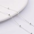 Silver bead chain accessory with fine O-link design for handmade jewelry DIY projects - 1.5 Satellite Chain (3.5mm Bead) / Silver Plated
