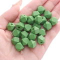 Green 10mm octagonal wooden beads for DIY handmade jewelry held in a person's palm - 10mm (10 Pcs/Pack) / Green